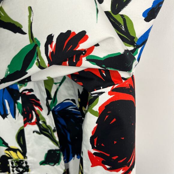 TRENZ (by Theresa Renz) Multi Colored Floral Beaded Cotton Blend Jacket Women 2X - Picture 9 of 13